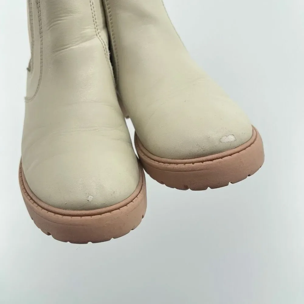 Wonder Nation Toddler Girls Pink Lug Sole Chelsea Boots Faux Leather Size 12